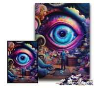 Puzzle Big Eyes in cartone, dimensioni 26x38cm, rompicapo impegnativo, attività per la famiglia, decorazione per la casa, regalo per le feste.