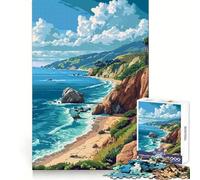Puzzle Big Sur California Pixel da 1000 pezzi per adulti, stimolante per l'analisi, ideale per un passatempo rilassante, con incastri precisi e un regalo perfetto per le feste (50x75cm)