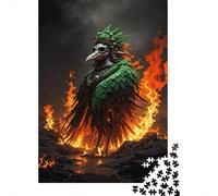 Puzzle Bird 1000 Pezzi in Legno Per Adulti Gioco Da Interno Rompicapo Iron Mask Bird Green Feathers Regalo Per Bambini 1000pcs (75x50cm)
