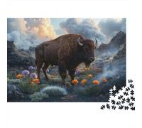 Puzzle Bison 1000 Pezzi Per Bambini E Adulti, Gioco Di Squadra, Difficile Sfida Puzzles Con Volcanic Tundra, Regalo Per Bambini E Adulti 38x26cm/1000pcs