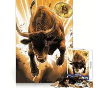 Puzzle Bitcoin Bull da 1000 pezzi per adulti, per migliorare la concentrazione, il tempo ben speso, l'incastro perfetto e la sorpresa di Natale (50x75cm)