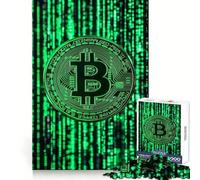 Puzzle Bitcoin Crypto Hacker Code da 1000 pezzi per adolescenti, ideale per sviluppare le capacità di ragionamento, un'oasi di serenità, con tagli precisi e un regalo premuroso (38x26cm)