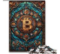 Puzzle Bitcoin in vetro colorato da 1000 pezzi per adolescenti, gioco stimolante, ideale come regalo per tutta la famiglia (26x38cm)