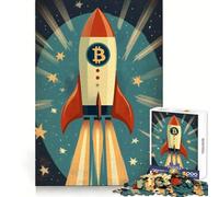 Puzzle Bitcoin Rocket Vintage BTC Crypto da 1000 pezzi per adulti, per migliorare la concentrazione, il tempo ben speso, l'incastro perfetto e la sorpresa di Natale (38x52cm)
