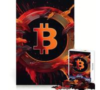 Puzzle Bitcoin Splash Design per ragazzi, 1000 pezzi, stimola la memoria, piacevole per il tempo libero, bordi nitidi, sorpresa natalizia (38x52cm)