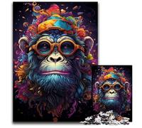 Puzzle bizzarro e colorato a forma di scimmia da 1000 pezzi,puzzle difficili per adulti,decorazione fai da te,sfida per il cervello,per adulti,famiglia,regalo di festa 50x75CM/19,68x29,52 pollici