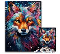 Puzzle bizzarro e colorato a forma di volpe, 1000 pezzi, per adulti. Regalo perfetto per genitori, amanti e amici - Età 14+, 50x75CM/19,68x29,52 pollici.
