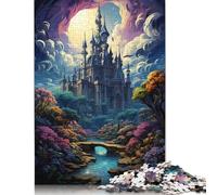Puzzle bizzarro e colorato del castello, puzzle di cartone riciclato al 100%, puzzle di cartone riciclato al 100% per bambini e adulti, regalo di Natale, 1000 pezzi (75x50 cm)