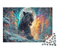 Puzzle Black Panther in Snowy Forest 1000 Pezzi Per Adulti Wildlife - Rilassamento Di Giochi, Gioco Familiare, Pratica Parete Da Decorazione E Regalo 70x50cm/1000pcs