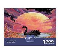 Puzzle Black Swan 1000 Pezzi Per Bambini E Adulti, Puzzles Con Full Moon Flower Bush, Gioco Divertente E Istruttivo, Regalo Originale 70x50cm/1000pcs