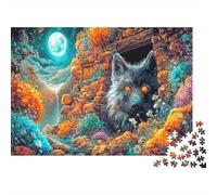 Puzzle Black Wolf by Moonlit Stone Ruin Jigsaw Giochi Educativi 1000 Pezzi Wildlife, Casa Decorazione, Adulti Per Regalo 52x38cm/1000pcs