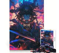 Puzzle "Blaze of The Demon Samurai" da 1000 pezzi, stimolante per la mente, rilassante e divertente, con taglio liscio, ideale come regalo di compleanno (38x26cm)