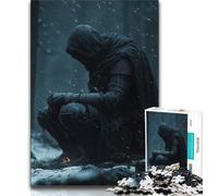 Puzzle Blood Red Knight per adulti e ragazzi, 1000 pezzi, antistress, per ammazzare il tempo durante le vacanze, con poster abbinato e foglio di quiz (50x75cm)