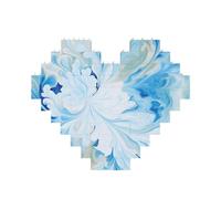 Puzzle blu e bianco a forma di cuore, puzzle con immagini personalizzate per adulti Micro blocchi di costruzione 3D per la decorazione domestica Set di mattoni