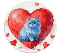 Puzzle Blue Ragdoll Kitten 1000 Pezzi Per Bambini E Adulti, Puzzle Con Heart Shape, Sfida Mentale E Gioco Complesso, Idea Regalo 1000pcs (67.5x67.5cm)