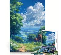 Puzzle Blue Sky Haven da 1000 pezzi per stimolare la capacità cerebrale, svago e piacere, con chiusura di sicurezza, regalo di compleanno (38x52cm)