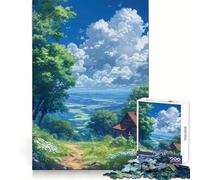 Puzzle Blue Sky Haven per adulti, 1000 pezzi, allenamento mentale, fuga rilassante, taglio uniforme, regalo allegro (50x75cm)