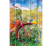 Puzzle Bluebird Uccellini blu in bicicletta - 1000 pezzi