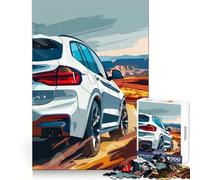 Puzzle BMWxSUV su strada nel deserto, 1000 pezzi, esercizio per la mente, hobby rilassante, taglio di precisione, regalo per le vacanze (38x26cm)