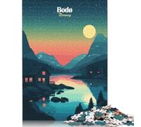 Puzzle Bodo Norvegia Paesaggio Puzzle rettangolare 100% carta cartone riciclata per adulti e bambini Regalo di Natale 1000 pezzi (75x50 cm)