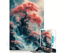 Puzzle Bonsai Rosso da 1000 pezzi per adolescenti, rafforza la memoria, calma e relax, bordi lisci, (50x75cm)