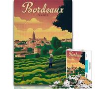 Puzzle Bordeaux da 1000 pezzi per adolescenti, gioco stimolante e per tutta la famiglia con pezzi completamente interconnessi e di forma casuale, 38x26cm