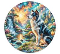 Puzzle Border Collie 1000 Pezzi in Cartone Per Principianti Gioco Da Interno Puzzles Dog Enchanted Land Regalo Per Adulti 1000pcs (67.5x67.5cm)