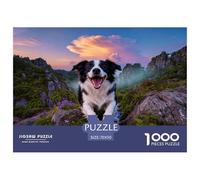 Puzzle Border Collie 1000 Pezzi Per Adulti, Allenamento Per La Mente,gioco Rilassante Rompicapo Con Stone Forest Stream, Regalo Per Adulti E Ragazzi 70x50cm/1000pcs