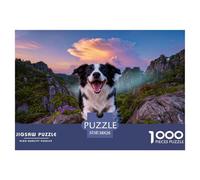 Puzzle Border Collie 1000 Pezzi Per Adulti, Gioco Per Tutta La Famiglia, Gioco Educativo Puzzles Con Stone Forest Stream, Idea Regalo 38x26cm/1000pcs
