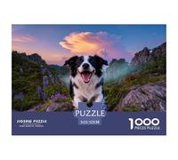Puzzle Border Collie 1000 Pezzi Per Adulti, Gioco Per Tutta La Famiglia, Gioco Educativo Rompicapo Con Stone Forest Stream, Regalo Originale 52x38cm/1000pcs