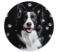 Puzzle Border Collie 1000 pezzi Puzzle Rotondo Illustrazione Artistica Gioco di Puzzle Familiare per Adulti Gioco Sfidante 1000 pezzi (67,5 x 67,5 cm)