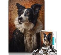 Puzzle Border Collie da 1000 pezzi per adolescenti, antistress, sfida difficile, regalo per tutta la famiglia, 38x26cm