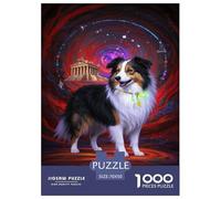 Puzzle Border Collie Dog Composto Da 1000 Pezzi, Puzzle Dreamy Starry Sky Adulti, Gioco Diabilità Impossibile Puzzle Arte Gioco Intellettivo Familiare Regali Di Festa 70x50cm/1000pcs