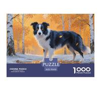 Puzzle Border Collie Dog Con 1000 Pezzi Per Adulti,Autumn Forest Gioco Diabilità Impossibile Puzzle Arte Gioco Intellettivo Familiare Regalo Per Amore E Amico 70x50cm/1000pcs