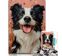 Puzzle Border Collie per adolescenti 1000 pezzi, giocattoli, giochi educativi antistress, adatti per la decorazione della scrivania, 38x26cm