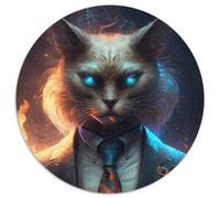 Puzzle Boss Dog da 1000 pezzi per adulti, puzzle rotondo da 1000 pezzi, gioco per adulti, gioco interattivo per famiglie, sfida mentale (67,5x67,5cm)