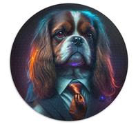 Puzzle Boss Dog da 1000 pezzi per adulti, puzzle rotondo da 1000 pezzi per attività in famiglia, decorazioni fai da te per la casa, regalo di Natale, 67,5x67,5 cm