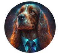 Puzzle Boss Dog da 1000 pezzi per adulti, puzzle rotondo da 1000 pezzi, rompicapo ad alta difficoltà per adolescenti, 67,5x67,5 cm