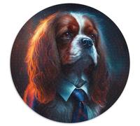 Puzzle Boss Dog da 1000 pezzi, puzzle rotondo da 1000 pezzi, attività divertenti a casa, regalo di compleanno, regali da viaggio 67,5x67,5 cm