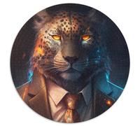Puzzle Boss Leopard da 1000 pezzi, puzzle rotondo da 1000 pezzi, ideale per gli innamorati, perfetto regalo di Natale, Capodanno e San Valentino, 67,5x67,5 cm.
