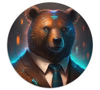 Puzzle Boss Orso Bruno per adulti, 1000 pezzi, rompicapo impegnativo, attività per famiglie, decorazione per la casa, regalo di Natale, 67,5x67,5 cm