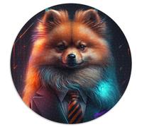 Puzzle Boss Pomerania da 1000 pezzi, puzzle rotondo da 1000 pezzi, attività divertenti a casa, regalo di compleanno, regali da viaggio (67,5x67,5cm)