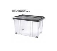 Puzzle Box Contenitore In Plastica Multiuso Con Ruote 60Lt.
