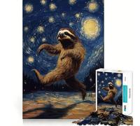 Puzzle "Bradipo nella notte stellata" da 1000 pezzi per ragazzi, gioco di logica rilassante, con bordi di alta qualità e grafica da collezione 38x26cm