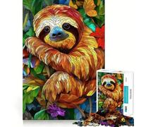 Puzzle "Bradipo nella vegetazione tropicale" per adulti, 1000 pezzi, gioco di logica, divertente da assemblare, taglio preciso, regalo memorabile 38x26cm