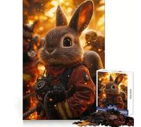 Puzzle Brave Bunny Pompiere per Ragazzi, 1000 Pezzi, Allenamento della Memoria, Fuga Tranquilla, Taglio Perfetto, Regalo Indimenticabile (50x75cm)
