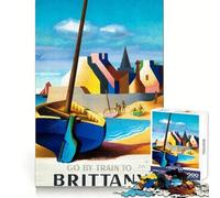 Puzzle Brittany da 1000 pezzi per ragazzi, stimola la memoria, attività ricreative leggere, bordi nitidi, regalo stagionale (38x52cm)