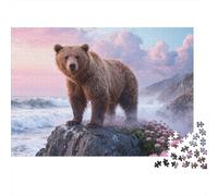 Puzzle Brown Bear 1000 Pezzi Per Bambini E Adulti, Gioco Educativo, Impegnativo Rompicapo Con Coast, Regalo Per Bambini E Adulti 38x26cm/1000pcs