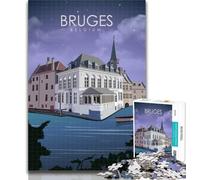 Puzzle Bruges Belgio Viaggi Arte Puzzle per adulti 1000, giocattoli giochi educativi antistress decorazioni per la casa uniche e regali 75x50cm