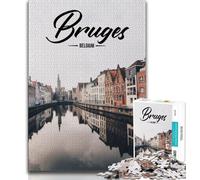 Puzzle Bruges da 1000 pezzi per adolescenti, gioco stimolante e per tutta la famiglia con pezzi completamente interconnessi e di forma casuale, 75x50cm